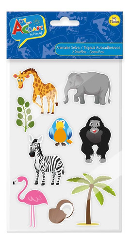 Stickers Figura Animales De La Selva Goma Eva Art And Craft