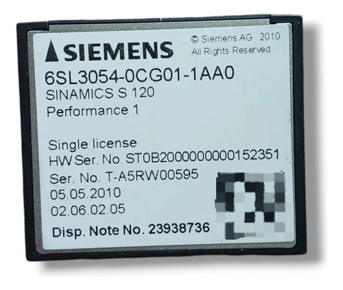 Tarjeta Siemens 6sl3054-0cg01-1aa0 Sinamics S120