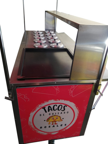 Carrito Para Tacos De Guisado Con Ollas De 2mts Gris Oscuro