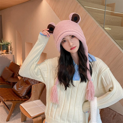Gorro De Invierno Para Mujer, Gorro De Punto, Gorro De Rana,