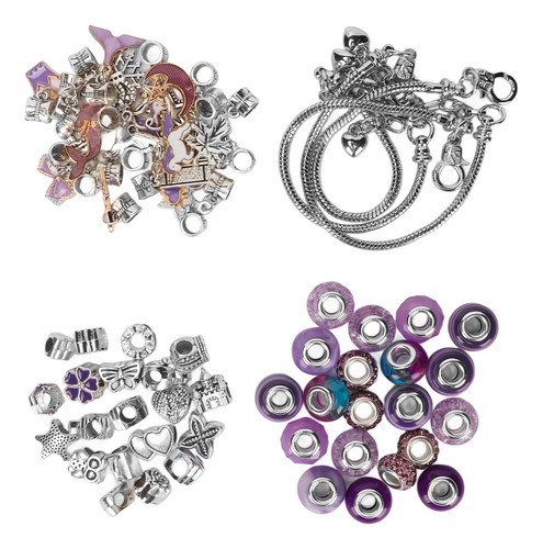 Kit De Pulsera Violeta Para Hacer Un Exquisito Colgante Bási