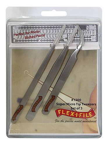 Flex-i-file 1200 Super Micro Tip Tweezers Set  3pk 