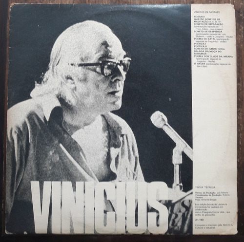 Lp Vinil (vg+) Vinicius De Moraes Carlos Drummond De Andrade