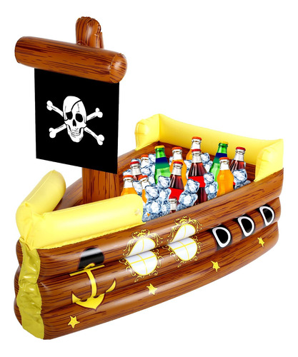 Zhanmai Hielera Inflable Para Bebidas De Barco Pirata Con Ca