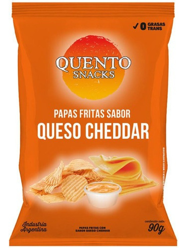 Papas Fritas Queso Cheddar Quento 90 Gr-18 Unidades