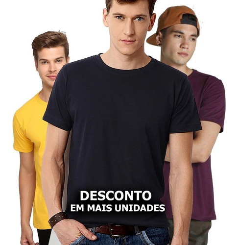 Camiseta Masculina Algodão Básica Camisa Atacado 30.1 Lisa