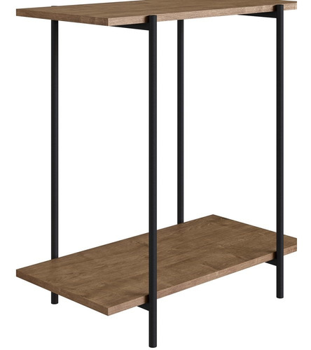 Mesa De Canto Tube 2 Prateleiras Vermont/preto Artesano 27869 VMT.DP