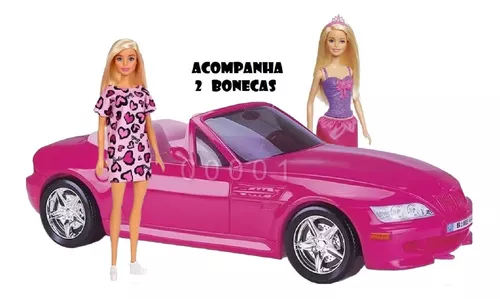 2 Boneca Barbie Mattel + Carro Conversível Pink