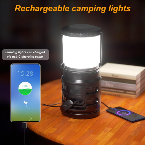 Linterna De Campamento De 8000 Mah Recargable Para Cortes De