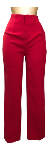 Pantalón Alto De Pinzas Rojo Lc Lc-a3971