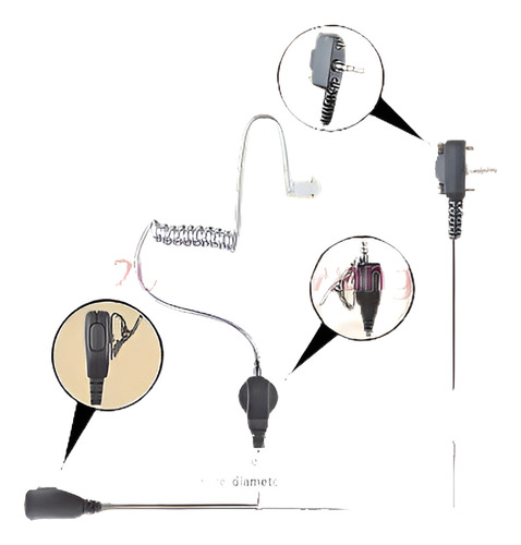 Vigilancia De 1 Cable Auricular Auricular Vértice Vx261 Está