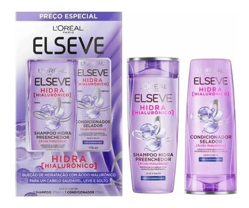 Kit Shampoo 375ml + Condicionador 170ml Hidra Hialurônico E