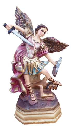 San Miguel Arcangel Figura 38cm Con Ojitos De Cristal