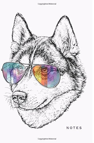 Notes Hipster Husky Designer Dog Notebook Journal | 120page 