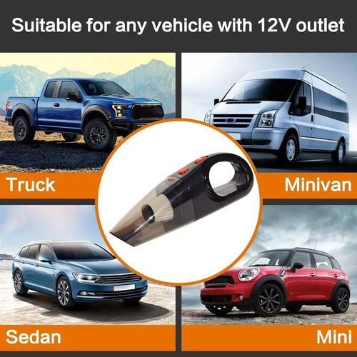 Imagen 4 de 7 de Aspiradora Para Auto 12v Con Accesorios Y Estuche