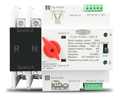 Interruptor Transferencia Automatico Manual Generador Y Red