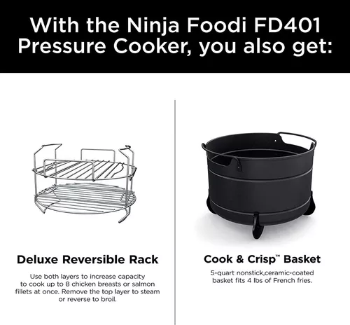 Ninja Foodi 9 en 1 a presión, para asar, olla de cocción lenta, freidora de  aire y más, con capacidad de 6.5 cuartos y libro de recetas de 45, y un  acabado brillante : Hogar y Cocina 