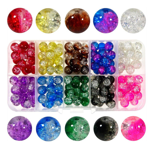 Toaob 200pcs 8 Mm Multi -color Croche Glass Beads Beads Redo