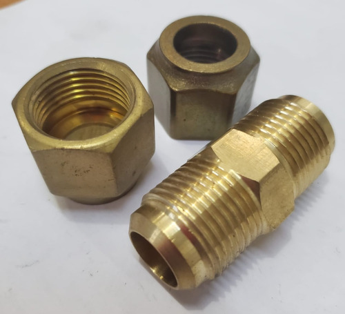 Niple Union Unidor 2 Tuercas Bronce 5/8 Tuberia Flexible