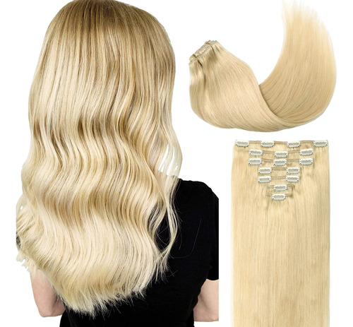 Cuyr Extensiones De Cabello Humano Remy Con Clip, Rubio Leja