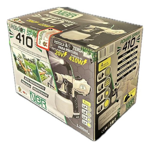 Pistola De Pintura A Bateria Nauber Nbr Power Spray 410