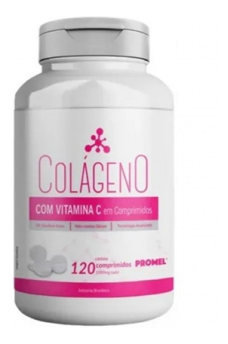 4 Colágeno Com Vitamina C 120 Comprimidos 1000mg Promel