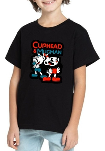 Polera Manga Corta Niño Cuphead & Mugman