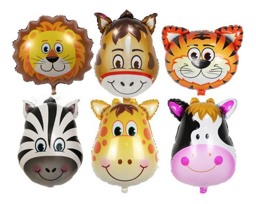 Globos Metalizados Animales 23cm X 10u - Cotillon Fiesta !!