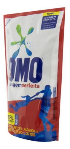 Sabão Omo Líquido Lavagem Perfeita Refil 900ml - Kit 02 Un