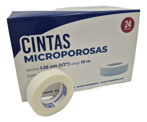 Cinta Microporosa 1.25 Cm X 10 Mts Color Blanco