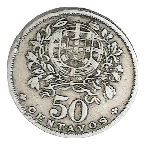 Moneda República Portuguesa Portugal 50 Centavos 1927