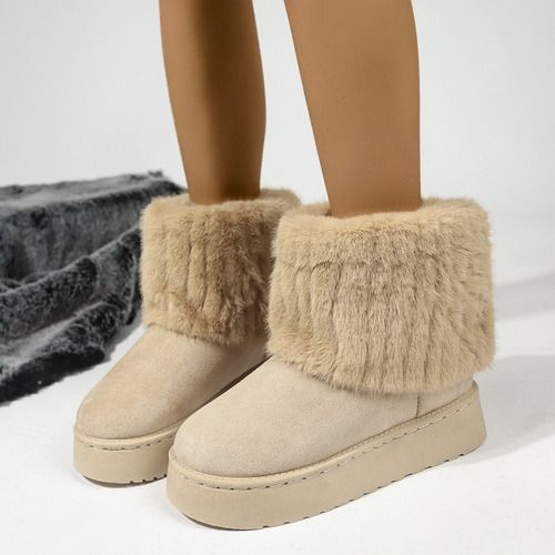 Botas De Nieve De Felpa De Invierno Para Mujer, Calzado Casu