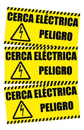 Pack X 10 Carteles Cerca Eléctrica | 20x10cms 