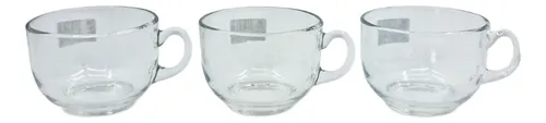Tazas Vidrio Cafe Capuchino Set 3 Pcs 205ml