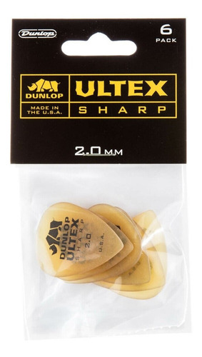 6 Plumillas Dunlop Ultex Sharp 2.00 433p2.00