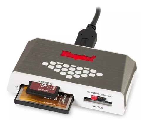 Imagem 2 de 6 de Leitor Cartão De Memória Kingston Usb 3.0 Sd Compact Flash