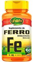 Comprar Suplemento en cápsulas de hierro quelatado Unilife, 14 mg de Fe, 60 minerales y vitaminas para la salud, en botella 1