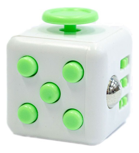 Cubo Relajante Antiestres Blanco Con Verde Fidget Cube