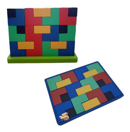 Brinquedo Pedagógico Em Madeira Tetris - Escolha O Seu: