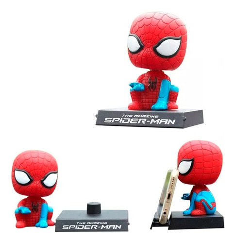Figura Spider Man Base Cabezón Para Coche O Celular