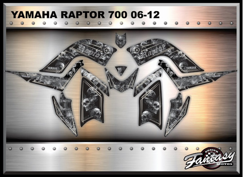 Calcos Cuatriciclo Yamaha Yfm 700 Raptor 06 12 Skull