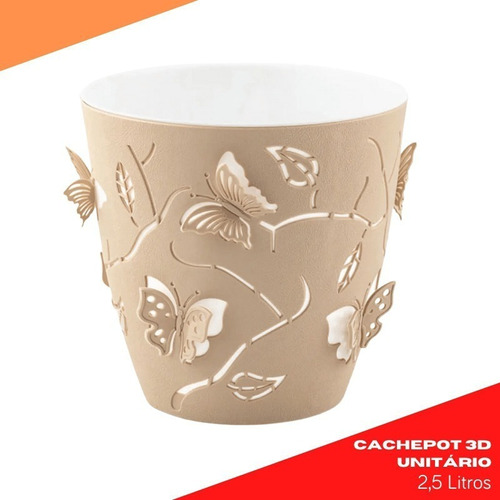 Vaso Cachepot Plantas Flores Decorativo 2,5 Litros Plasvale