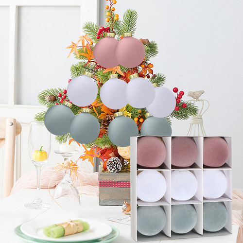 Adornos Navideños Con Forma De Bola De Árbol, 8 Cm, 9 Unidad