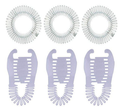 6 Piezas Zigzag Cabeza Y Aro Pelo Plástico Flex Clip Accesor