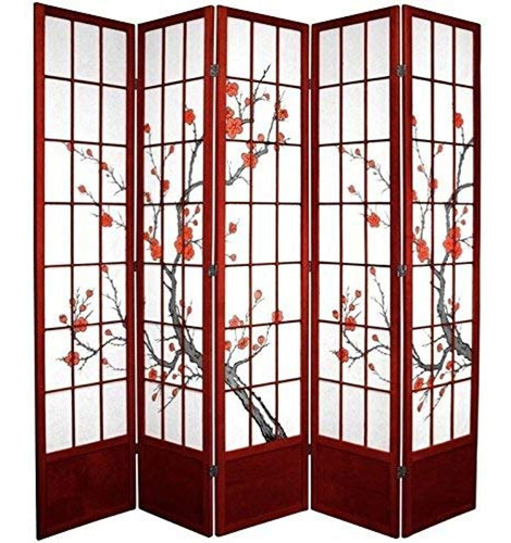 Oriental Furniture Pantalla Shoji De Flor De Cerezo De 7 Pie