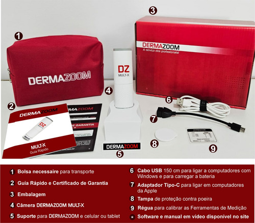 Câmera Análise Dermazoom Wifi Mult-x Android Ios Windows Mac