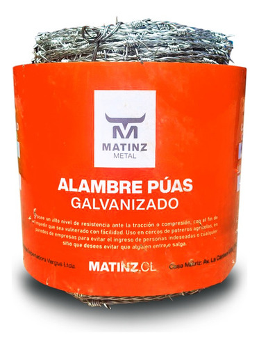 Alambre Púas Galvanizado Matinz Metal Calibre Bwg 14 X 100mm