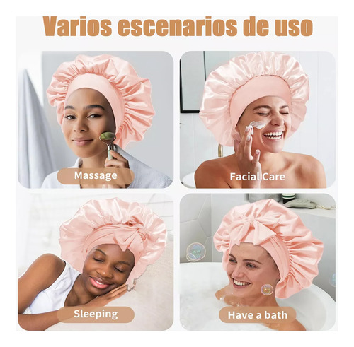 2pzs Gorro De Seda Para Dormir Y Máscara De Ojo Para Mujer