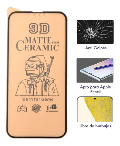 Imagen 7 de 10 de Film Ceramico Mate Compatible iPhone 13 Y 13 Pro