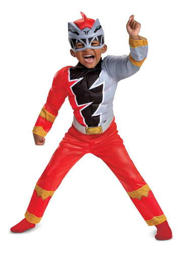 Disfraz De Power Rangers Dino Fury Red Ranger Niños Pe...